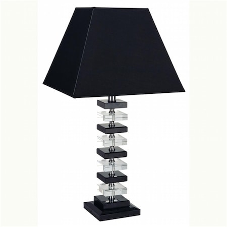 Cling 26   Solid Crystal Table Lamp - Black & Clear CL106071